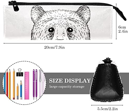 Laiyuhua Преносна стилска торба со моливчиња Пу кожа пенкало Компактен патент торбички за козметичка торба канцеларија за канцеларија додаток