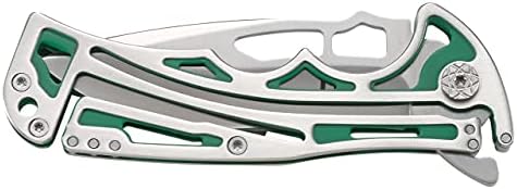 Crkt Nirk Tighe EDC Преклопен џеб нож: Не'рѓосувачки челик обичен раб сечило, сребрена и зелена машинска рачка од не'рѓосувачки