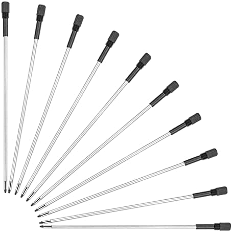 Црното мастило за полнење со црно мастило 4,5 инчи, заменливи преполнувања на пенкала, метално пенкало со средна точка од 1мм