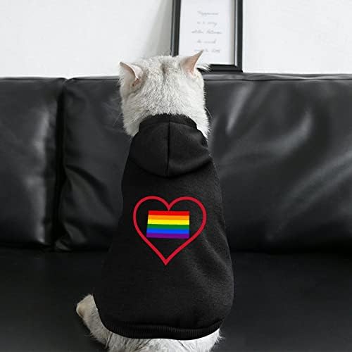 Јас многу го сакам знамето на виножитото геј ЛГБТ гордост зимски дуксери за дуксери за печатење печати пуловер за кучиња мачки кутре