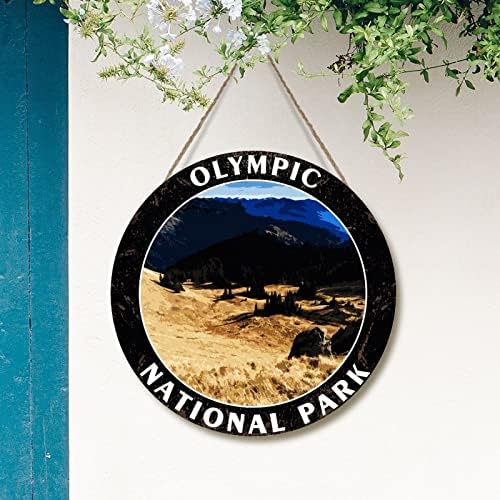 Swavecat влезна врата Весник Олимпик Национален парк Вуд wallид Плакета Акварел американски пејзажи