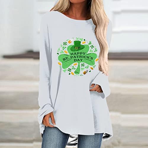 LuckyVibes скријте кошули за стомакот за жени пролет Св.Патрик Ден Туника врвови за носење со хеланки Обични маички лабави маици со маички