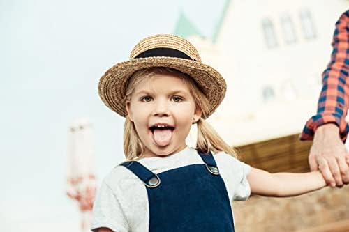 Детска флопи слама сонце-капа што може да се преклопи во лето кратко, сонце-плажа-капа за девојчиња од бебиња