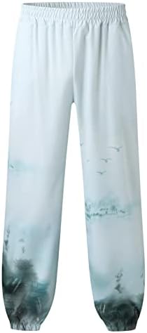Miashui 10 starвездени панталони панталони Обични разноврсни сите печати лабава плус големина панталони мода плажа џеб панталони мажите се протегаат