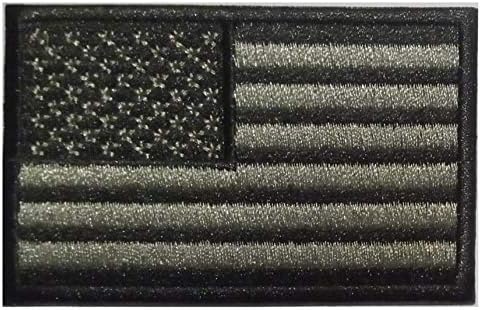2 компјутери Американско знаме за печ -железо на | Сребрена/зелено Камо САД | 3 x 2 инчи извезена лепенка