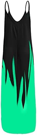 JJHAEVDY COLERенска цврста боја Основна туника макси фустан шпагети ленти без ракави без ракави за пливање на плажа на вратот