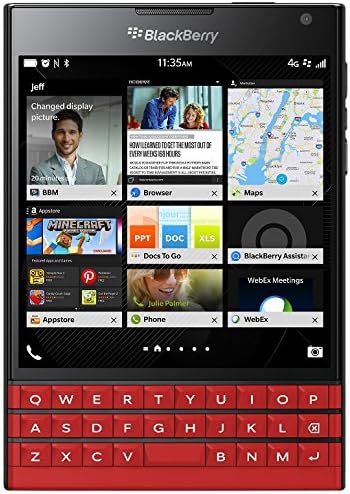 Blackberry Пасош SQW100 - 1 Отклучен GSM 4G LTE Телефон w/ 3-Ред Тастатура-Црвено