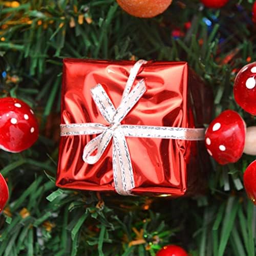 Yxdo Венец за Божиќен венец од влезната врата за влезна врата со светла 40/50/60см вештачки Божиќ венец бобинки кутии за подароци Божиќни