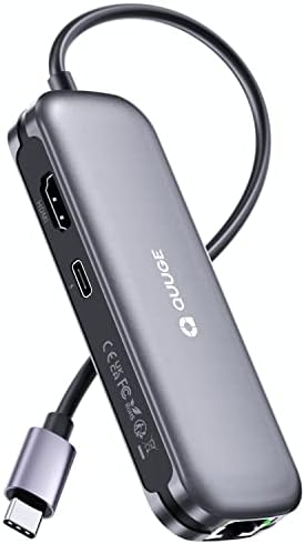 USB C Hub Multiport Адаптер, 7 во 1 USB C Dock СО HDMI 4K30HZ, 1gbps Ethernet, 100w Полнење, 2 USB 3.0 Порта 5gbps Податоци, Tf/SD Читач НА Картички