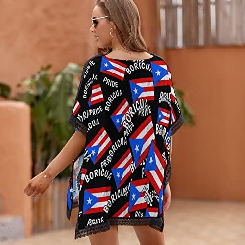 Бајкутуан Гроздобер Борикуа Гордост Порториканско ПР Знаме Женска Облека За Плажа Бикини Костим За Капење Плажа Пливање Прикриен Фустан Печатење