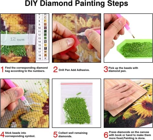 Комплети за сликање на дијаманти Bohuayi за возрасни, 5D DIY боја по броеви за возрасни почетник, DIY целосна вежба дијамантски