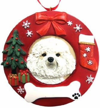 Персонализиран Божиќен украс за е -миленичиња Бихон Фриз