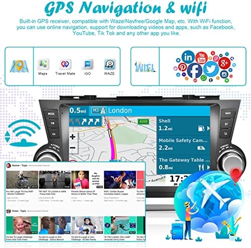За 2009-2012 Тојота Хајлендер Радио, Роинву Андроид 10.1 Карплеј Стерео со 10.1 Екран На Допир Bluetooth Автомобил Аудио Приемник Поддршка Android Auto Mirror Линк GPS WiFi SWC Fm Радио Резерв?