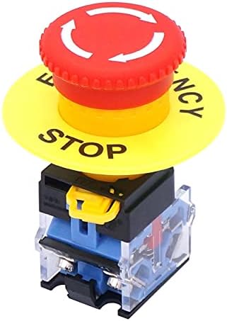 Tintag 22mm 2 NC црвен знак печурки за итни случаи за прекин на копчето за прекин на копчето 10A 440V Стоп за прекинувач за прекинувач