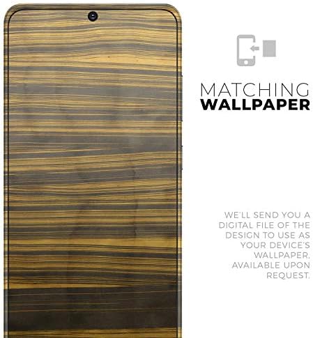 Дизајн Skinz Gold Standard Standard Zebrawood заштитен винил декларална обвивка на кожата компатибилен со Samsung Galaxy S20