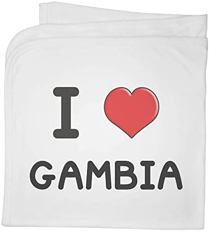 Azeeda „Ја сакам Гамбија“ памучно бебе ќебе / шал