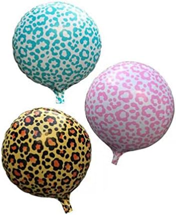 Abaodam 10 парчиња 18 инчи леопард балони девојче бебе туш дива една балони зоолошка градина џунгла тема 4Д рунда балони за печатење за венчавки
