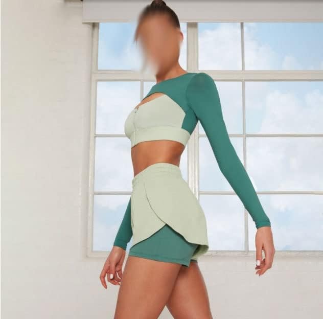 Ccbuy Sport Yoga Постави шулење на врвен висок половината Краток костум Секси спортска облека за жени тренингот облека за трчање фитнес