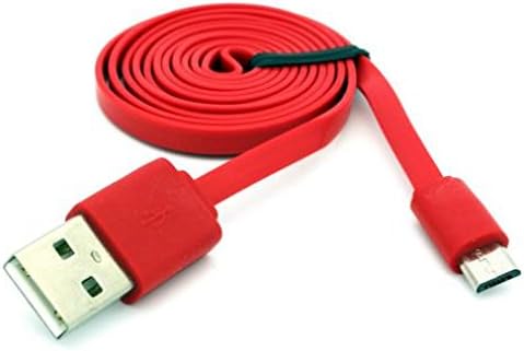 6FT USB Кабел Рамен Црвен Microusb Полнач Кабел За Напојување Жица Компатибилен СО LG Аристо-Аристо 2 Плус-Аристо 4 Плус-Аристо 5-Бегство 3