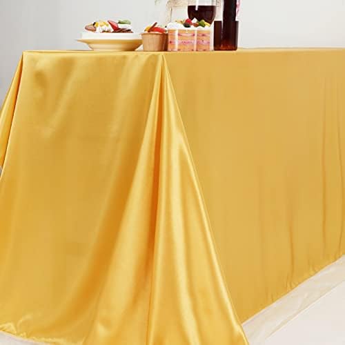 Златен сатен чаршав за забави свадба, сјајна маса за крпа 60 x 120 инчи за роденденски банкет празници декор, искрилно светло свилена ткаенина