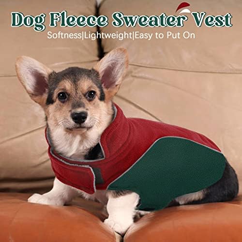 Јакна за кучиња од поларно руно, облека за ладно време, реверзибилно меко топло палто со дупка за поводник, безбедносна рефлексивна лента прилагодлива