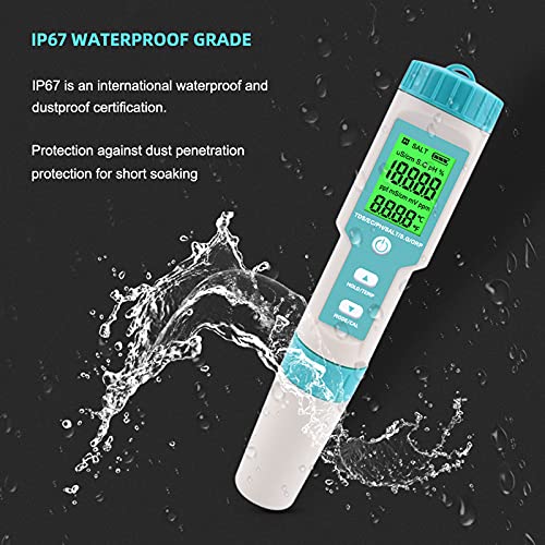 Beiquan New 7 во 1 pH/TDS/EC/ORP/SALITY/S. G/температурен метар тестер за квалитет на вода за вода за пиење, аквариуми pH метар