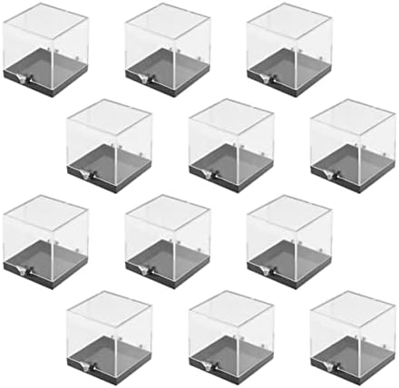 Cabilock Mini Storage Box 48 PCS Mini Pecimen Shaigcase Figurs Figurs Sigcate со прикажување на квадратни примероци украси, чисти