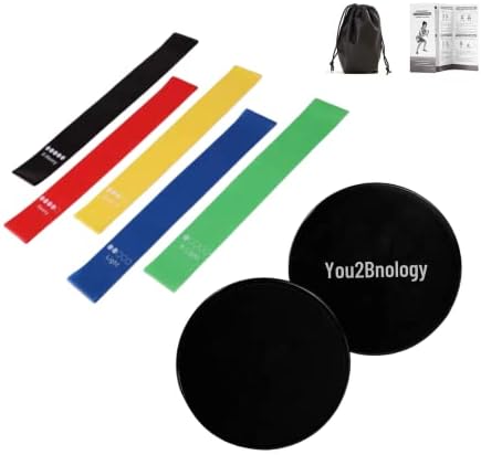 You2Bnology Core лизгачки дискови, двојни лизгачи на тренингот за подот на тепих и дрвени предмети, опрема за домашни влошки