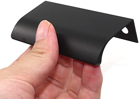 500мм алуминиумска легура на легура на прстот Повлечете црна модерна фиока за фиоки за фиоки за гардероба (2 парчиња
