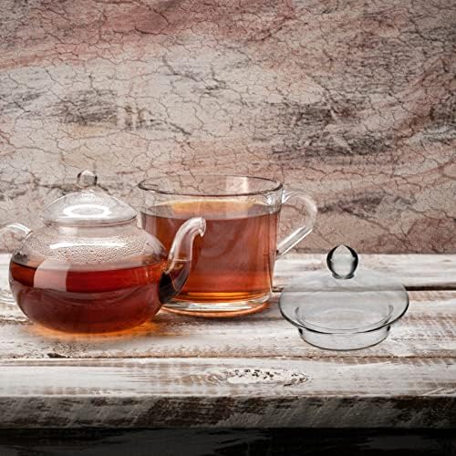 Хемотон јапонски пијалоци стакло чајник замена 6 парчиња стакло чајник замена на капакот чајник -центри покрива чај инфузер заштитници стаклен