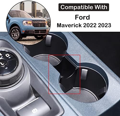 Car Center Console Cup Holder Divider Storage Box Compatible with Ford Maverick 2022 2023 Central Console Cup Holder Storage Box Organizer Cup Drink Holder Storage Box Cup Stand ABS Insert Accessories