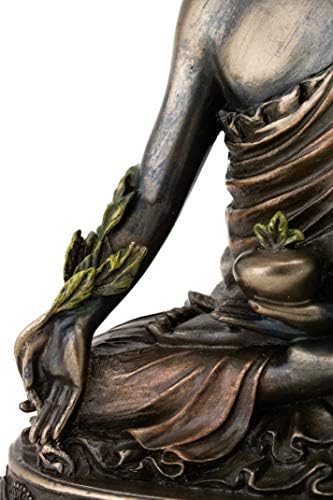 Врвна колекција Медицина Буда Статуа- Буда на исцелителна скулптура во премиум ладно леано бронза- 5,5-инчен колекционерски фигура