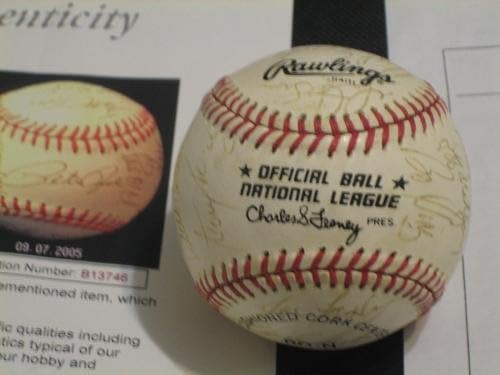 1986 Тимот на Цинсинати Редс потпиша автограмиран бејзбол Роуз, Перез + ЈСА ЛОА - Автограмирани бејзбол