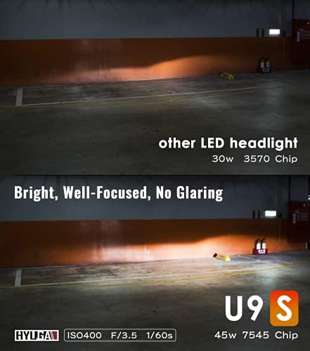 HYUGA LED U9s H1 7545 LED Фарови 55W секоја локација еквивалент 200w халоген широк опсег 9-36V 10000LM 6500K Бела Ултра Осветленост
