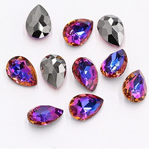 Waazi 50pcs/лот 3Д нокти уметност ригистони во боја скапоцен камен за нокти уметност камен злато дијамантски стакло маникир