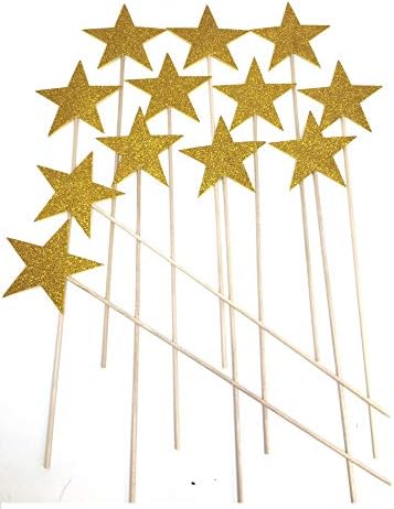 Picwrap starsвезди Фото штанд реквизитички парчиња магични стапчиња12 парчиња злато сјајни пенести 3 инчи