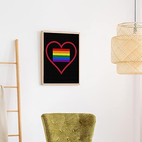 Јас многу го сакам знамето на виножитото геј ЛГБТ гордост со дијамантска слика со целосна вежба уметнички комплети домашни wallидни