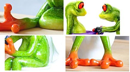 Богатство на 3Д креативни статуи зелени фигури на зелена жаба фигури, смешна и симпатична статуа на жаби
