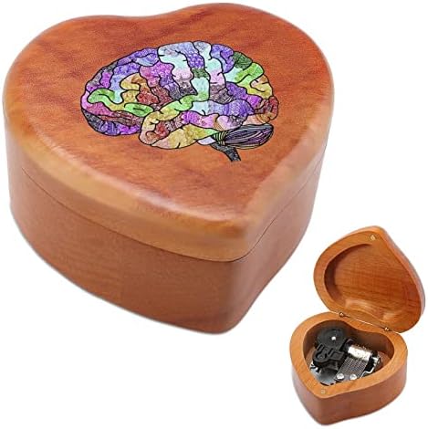 Музичка кутија за часовници на мозокот на виножитото гроздобер и дрвени кутии во облик на срцеви кутии подароци