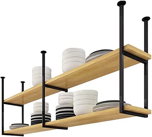 Висечки вински стаклен решетка за тавани за монтирање на таванот, црна заграда за облик на U-облик со дрвени штици, решетка за складирање
