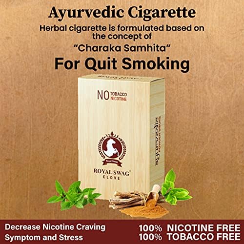 Royal Swag Ayurvedic & Herbal Cirgette, редовно, престанок на пушење од каранфилче - помага во откажување од пушење