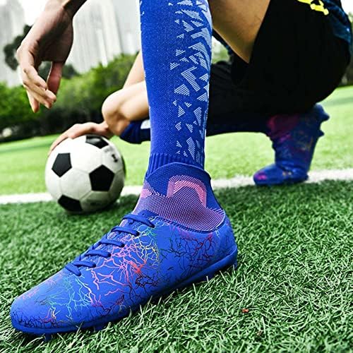 Esxged жени мода висока топ лесна фудбалска фудбалска чевли машки удобни фудбалски чизми шила чевли тренинг атлетски патики на отворено/затворено