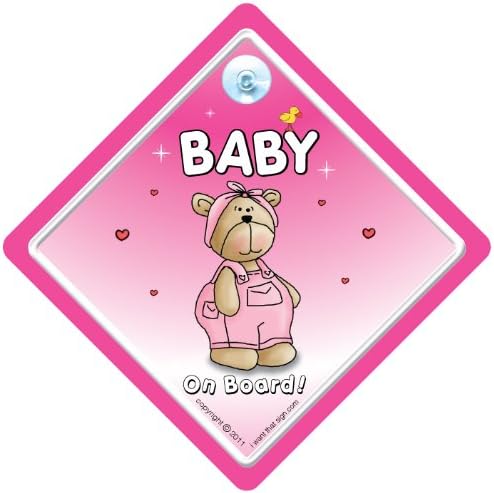 Бебе iwantthatsign.com Аби на знак, бебе на знак за автомобили, розова мечка, бебе на бродот, браник Стикер, декларација, знаци за бебиња