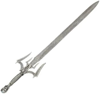 AMR41 - рачен фалсификуван челик Дамаск челик 37 инчи долг варварски меч со кожна обвивка | Темплар витез меч