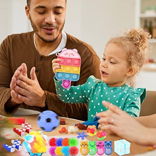 Fidget Toys 80 Pack, Party Favors for Children, Sensory Toys за деца со аутизам, Goodie Tags за деца роденден, играчки за богатства