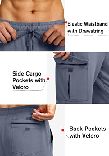 Машки памучни џемпери на Пудола со карго џебови отворени дно панталони за мажи за мажи за атлетски тренинзи случајно