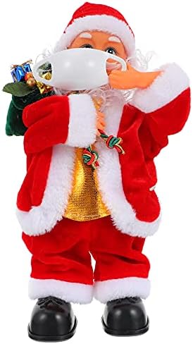 Toyvian 1pc Божиќно пеење танцување Дедо Мраз играчка Електрична Божиќна музичка кукла играчка за Божиќни подароци за домашни украси