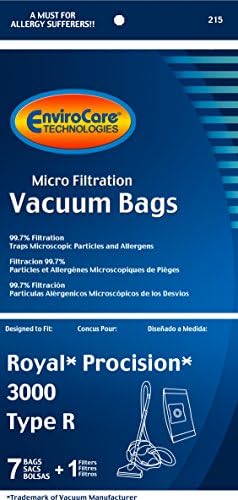 Замена на EnvIrocare замена на микро филтрација вакуумска прашина торби направени за да одговара на Royal Procision 3000 Type R. 7