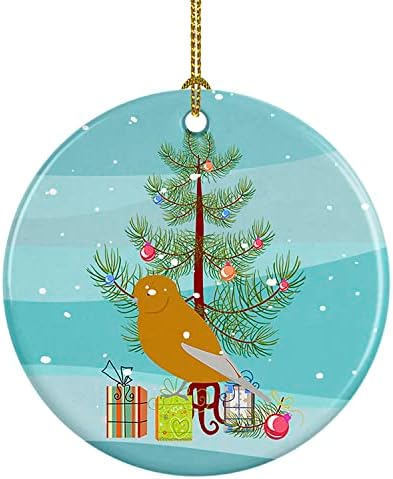 Богатства на Каролина CK4483CO1 Норвич Канар Мери Божиќни керамички украси, украси за новогодишни елки, висечки украс за Божиќ, празник, забава,
