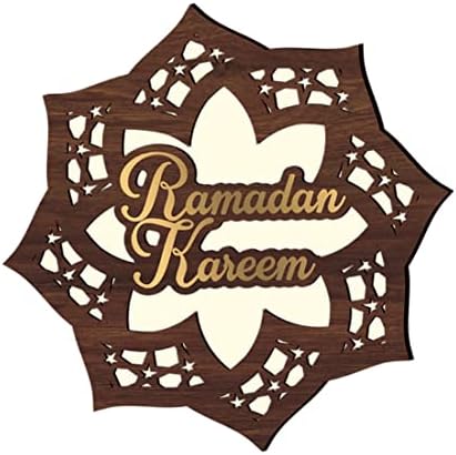 Aeiofu ramadan светла рамадан ноќна светлина еид мубарак дрвена висечка украс предводена ламба за ламби украси рамазански украси